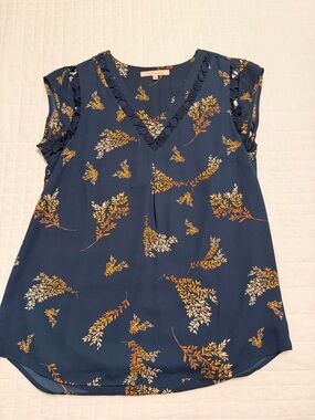 My Danielle Navy Fall Blouse